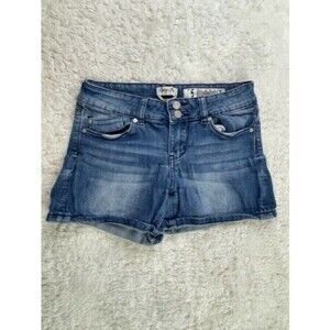 Indigo Rein Size 5 Womens Shorts Stretch Midi Low Rise Med Wash